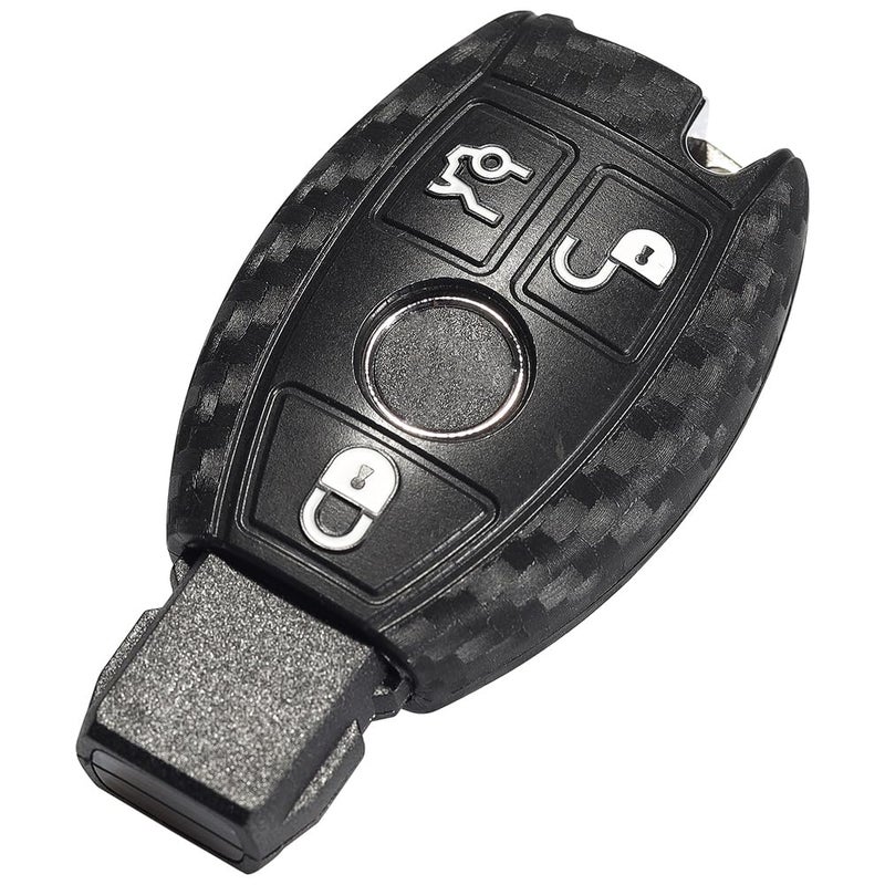 Lcyam Key Fob Cover Case Carbon Fiber Pattern for Mercedes Benz C E M S CLS CLK GLK GLC G Class CLA GLK350 GLA 250 C300 AMG 2019 GLC 300 - Image 1